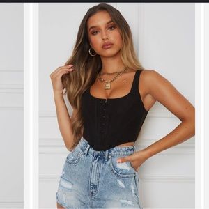 White fox bad gal bustier top black